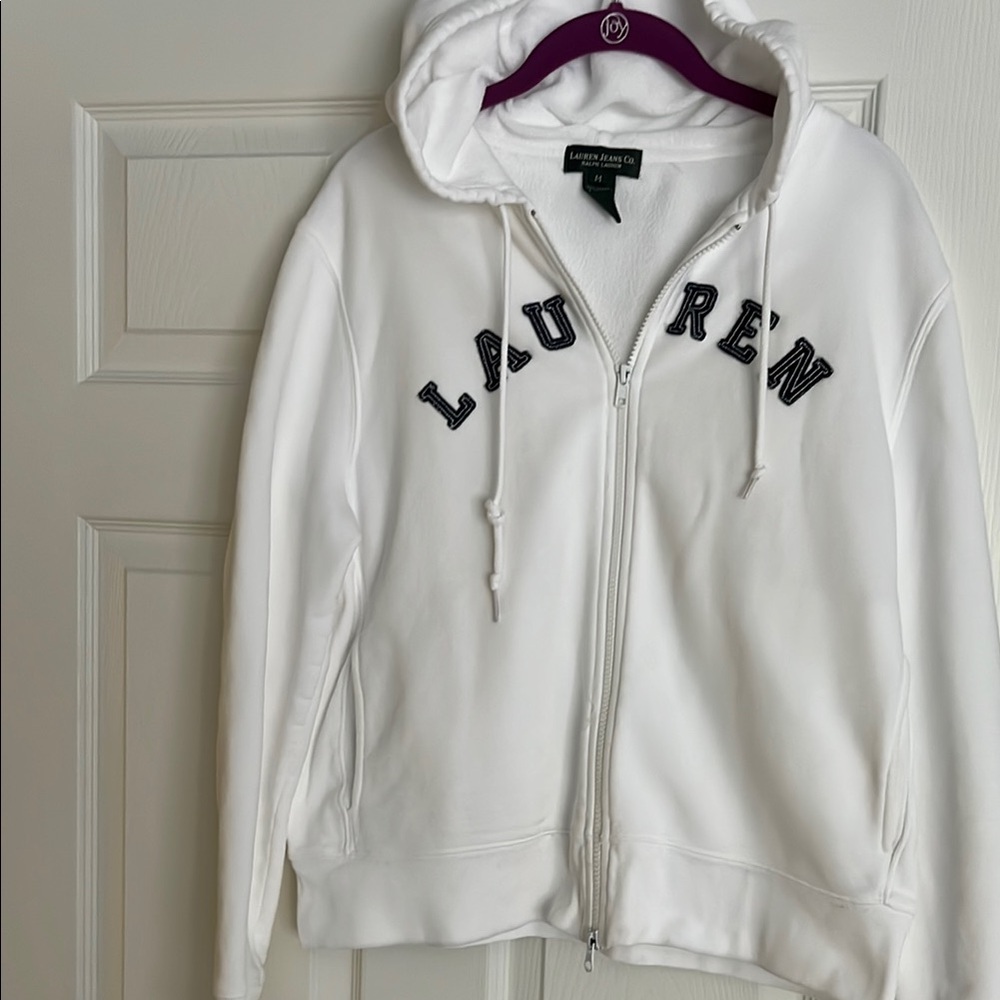 Ralph Lauren White Bomber Jacket Classic Style